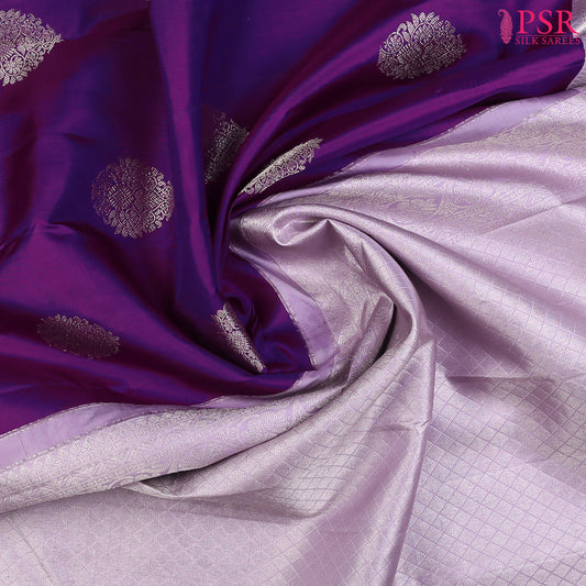 Dark Purple Kanchipuram Silk Saree