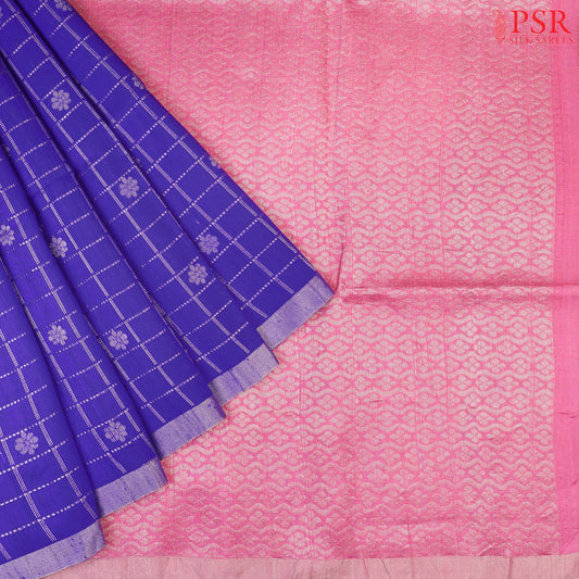 Royal Blue Jute Soft Silk Saree