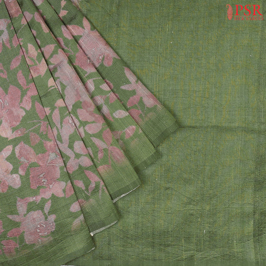 Sap Green Kadhi Tussar Silk Saree