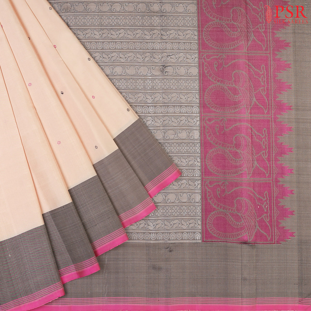 Beige Arani Silk Saree