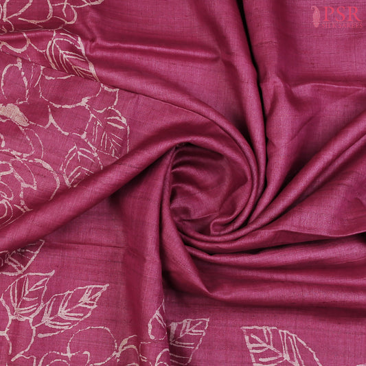 Burgundy Kadhi Tussar Silk Saree