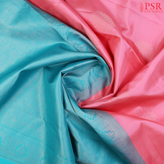 Flamingo Pink Soft Silk Saree