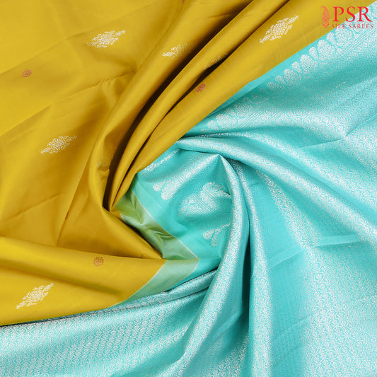 Corn Yellow Kanchipuram Silk Saree