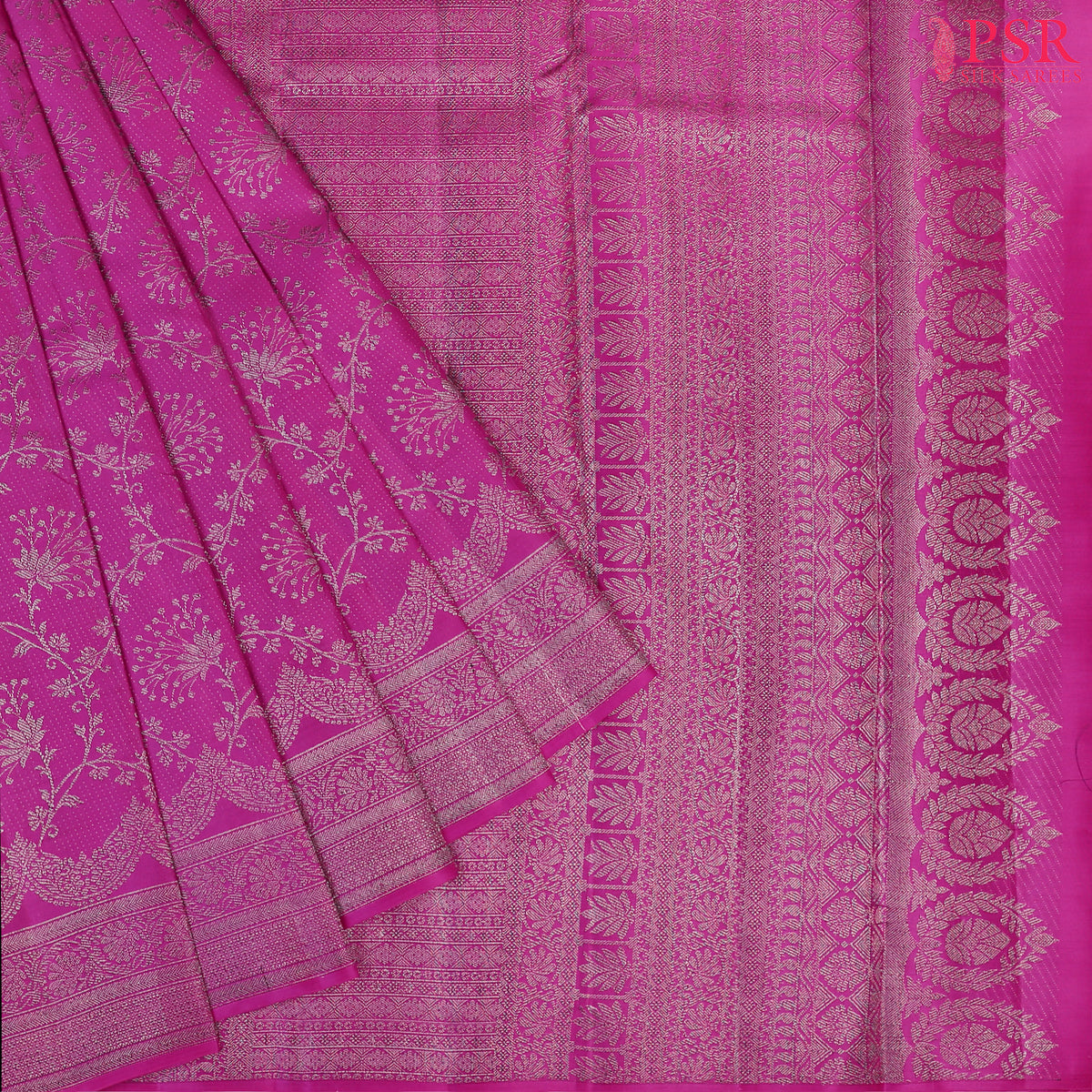 Magenta Byzantine Fancy Kanchi Silk Saree