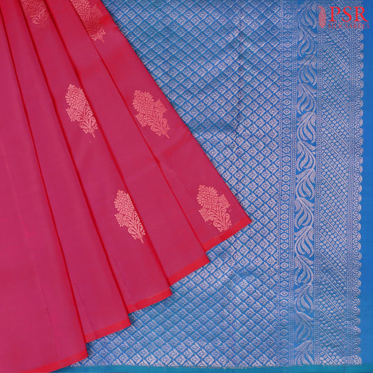 Cerise Pink Soft Silk Saree