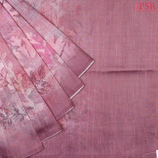 Onion Pink Kadhi Tussar Silk Saree