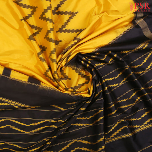 Yellow Pochampally Ikat Silk Saree