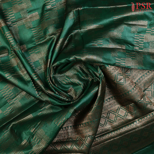 Dark Green Banaras Tussar Silk Saree