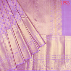 Floral Lavender Kanchipuram Silk Saree