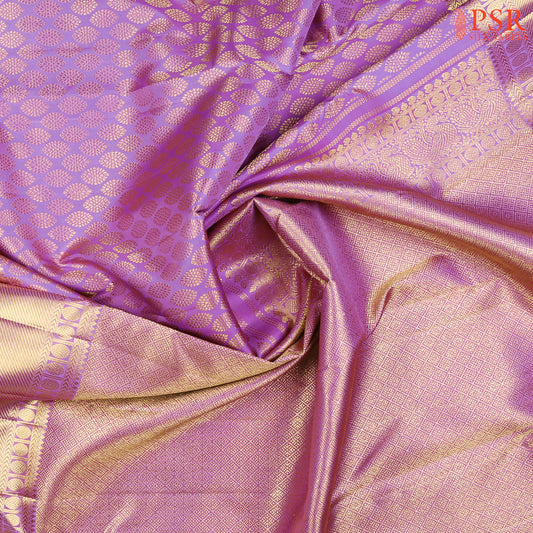 Floral Lavender Kanchipuram Silk Saree