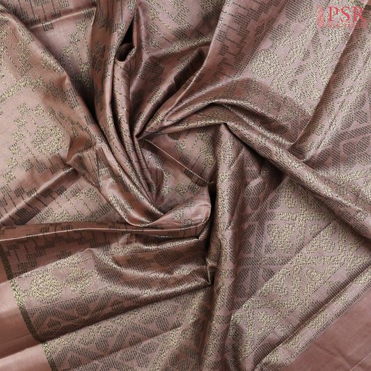 Peach Beige Banaras Tussar Silk Saree