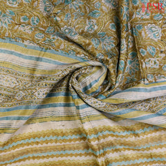 Olive Chanderi Silk Cotton Saree