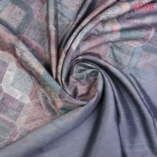 Cool Grey Kadhi Tussar Silk Saree