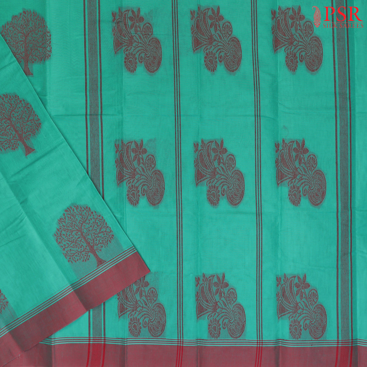 Persian Green Rasipuram Chettinadu Cotton Saree