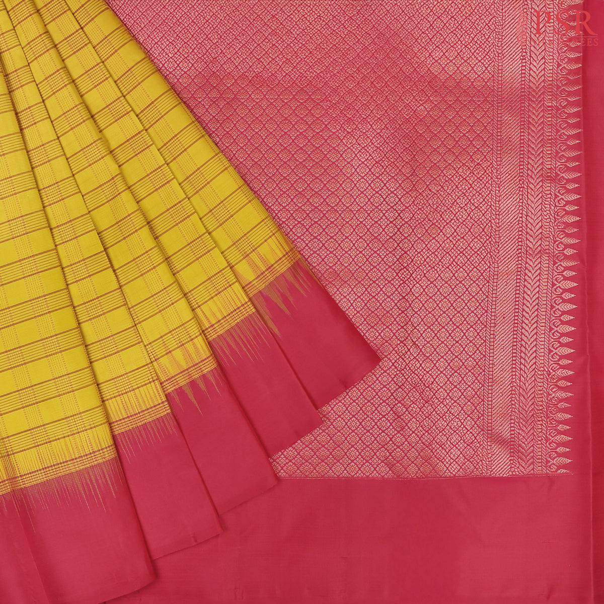 Dandelion Yellow Fancy Kanchipuram Silk Saree