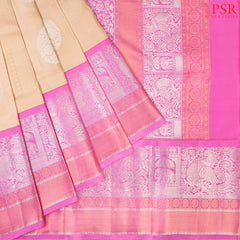 Light Sandel Beige Fancy Kanchipuram Silk Saree