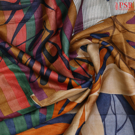 Multicolor Kadhi Tussar Silk Saree