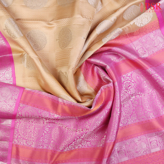 Light Sandel Beige Fancy Kanchipuram Silk Saree