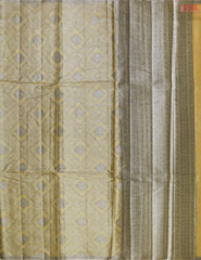 LIght Olive Banaras Tussar Silk Saree