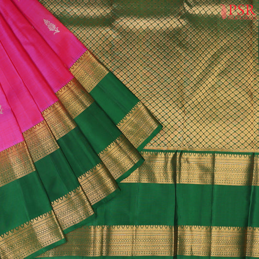 Magenta Pink Kanchipuram Silk Saree