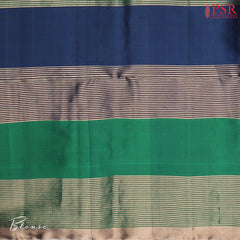 Peacock Blue & Parakeet Green Soft Silk Saree