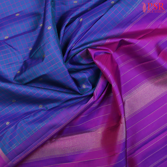 Yale Blue Kanchipuram Silk Saree