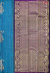 Cerulean Blue Kanchipuram Silk Saree