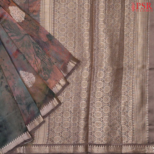 Hues Of Grey Chiniya Silk Saree