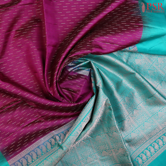 Boysenberry Purple Soft Silk Saree