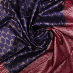 Dark Blue Violet Banaras Tussar Silk Saree