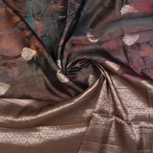 Hues Of Grey Chiniya Silk Saree