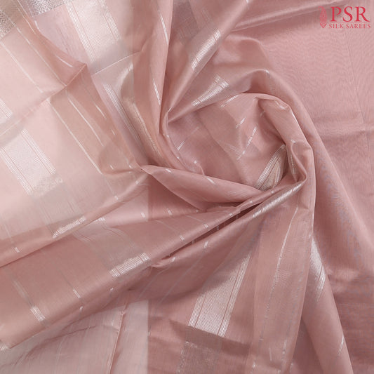 Pinkish Tan Maheshwari  Silk Cotton Saree