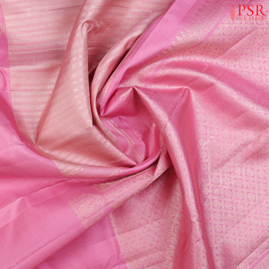 Light Carnation Pink Kanchipuram Silk Saree