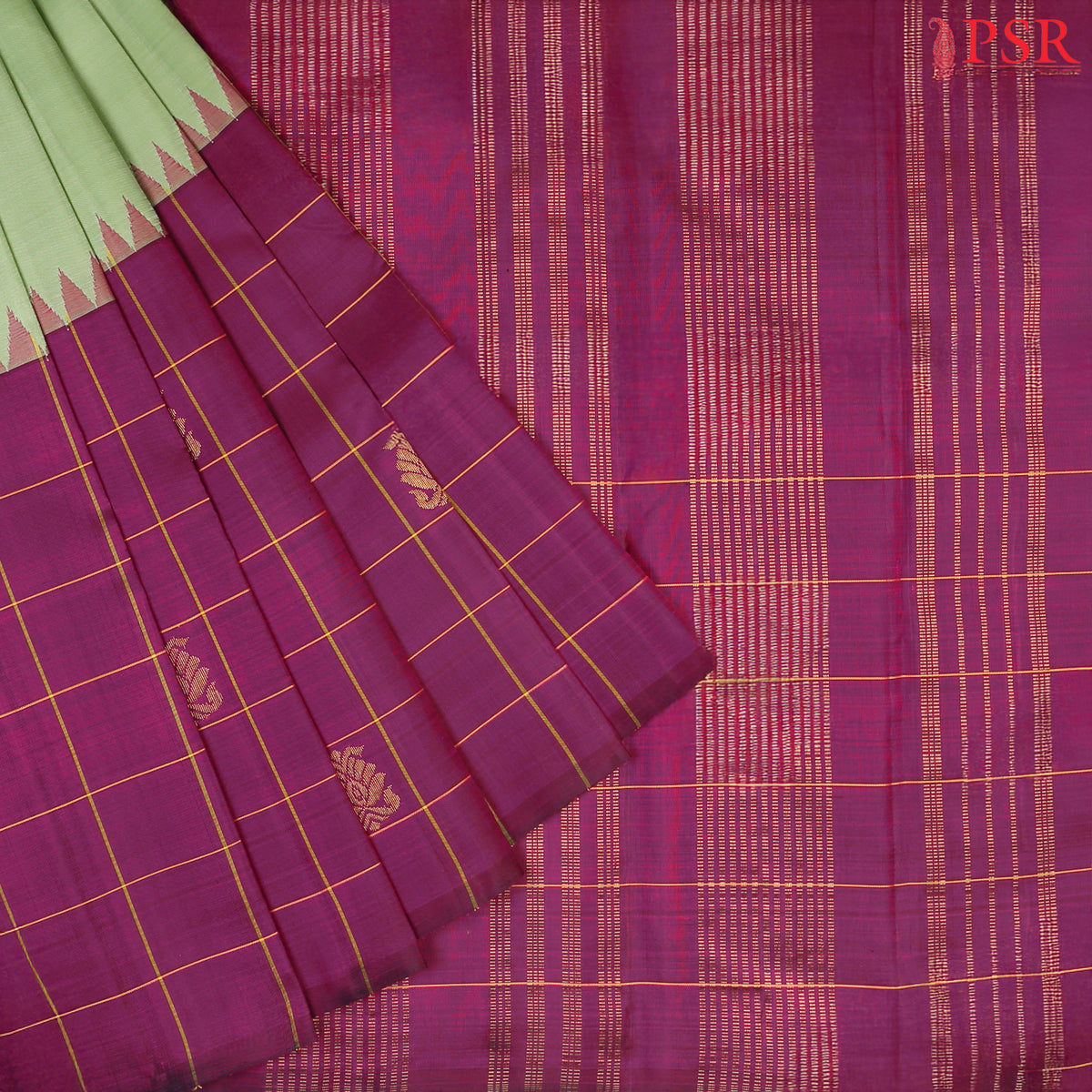 Pistachio Green Kanchipuram Silk Saree