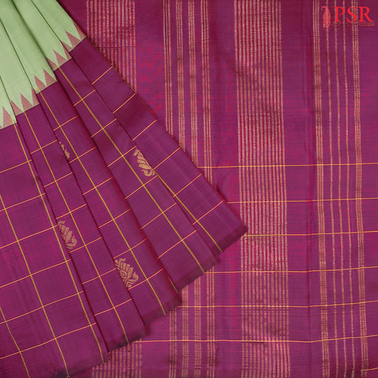 Pistachio Green Kanchipuram Silk Saree