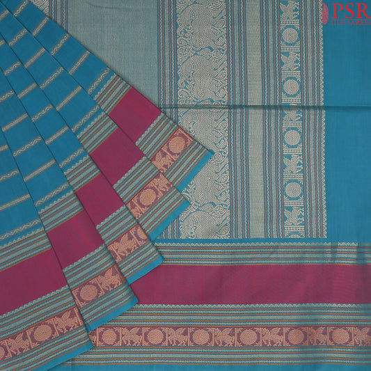 Cerulean Blue Kalakshetra Kovai Cotton