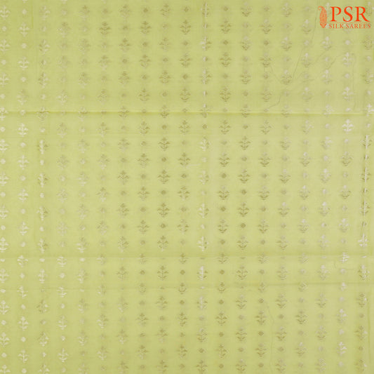 Lemon Yellow Kora Chanderi Dress Material