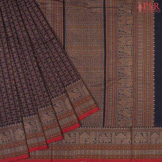 Dark Blue Kalakshetra Kovai Cotton