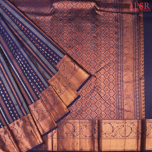 Navy Blue Kanchipuram Silk Saree