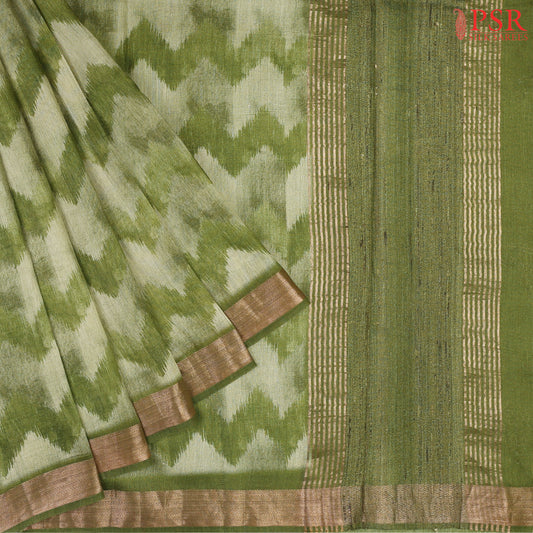 Green Shaded Munga Silk Saree