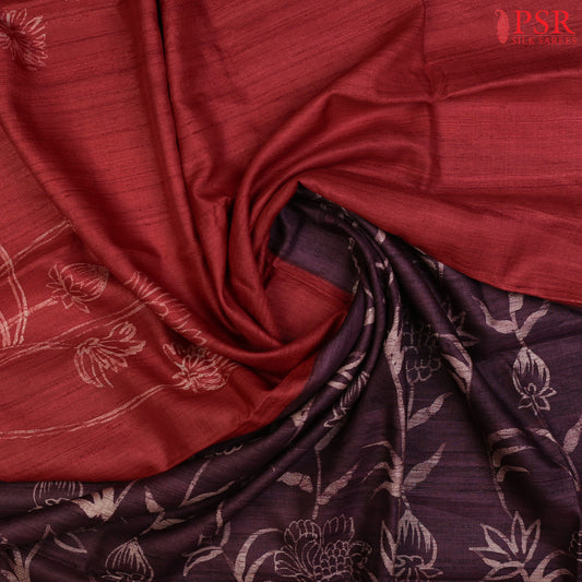 Red Kadhi Tussar Silk Saree