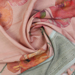 Blushing Peach Munga Silk Saree