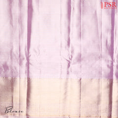 Pastel Lilac & Peach Hues Kanchipuram Silk Saree