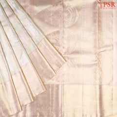 Pastel Pink & Pastel Green Kanchipuram Silk Saree