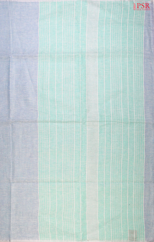 Light Cornflower Blue Linen Saree