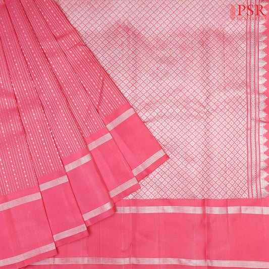 Watermelon Pink Kanchipuram Silk Saree