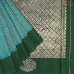 Teal Blue Kanchipuram Silk Saree