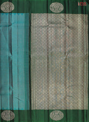 Teal Blue Kanchipuram Silk Saree