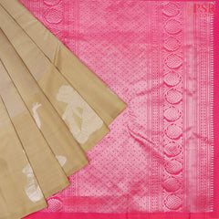 Ecru Khaki Soft Silk Saree