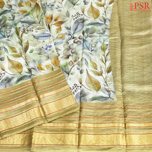 Pastel Turquoise Dupion Silk Saree